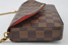 Authentic Louis Vuitton Damier Pochette Felicie N63032 Shoulder Cross Bag 5904I