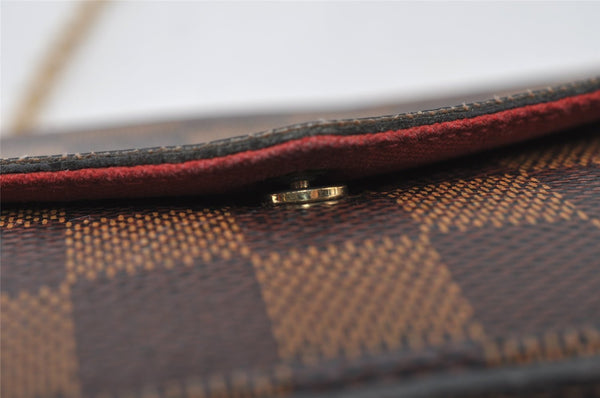 Authentic Louis Vuitton Damier Pochette Felicie N63032 Shoulder Cross Bag 5904I