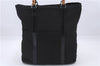 Authentic GUCCI Bamboo Hand Bag Nylon Enamel Black 5905D
