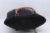 Authentic GUCCI Bamboo Hand Bag Nylon Enamel Black 5905D