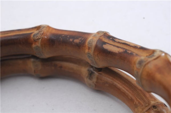 Authentic GUCCI Bamboo Hand Bag Nylon Enamel Black 5905D