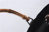Authentic GUCCI Bamboo Hand Bag Nylon Enamel Black 5905D