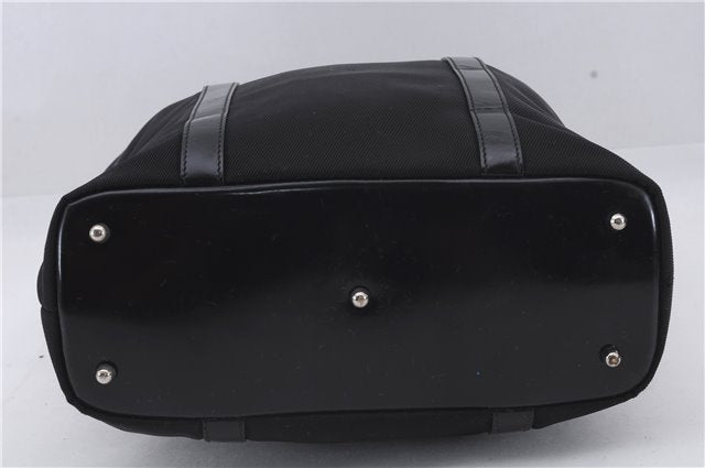 Authentic GUCCI Bamboo Hand Bag Nylon Enamel Black 5905D