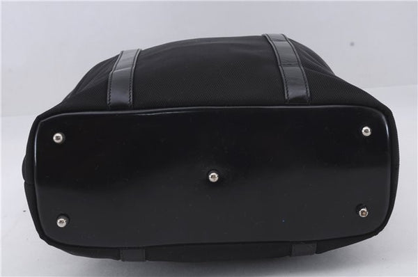 Authentic GUCCI Bamboo Hand Bag Nylon Enamel Black 5905D