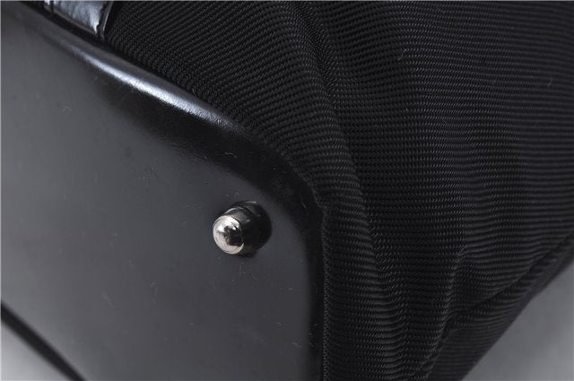 Authentic GUCCI Bamboo Hand Bag Nylon Enamel Black 5905D