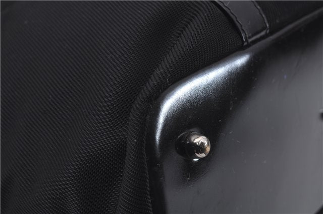 Authentic GUCCI Bamboo Hand Bag Nylon Enamel Black 5905D