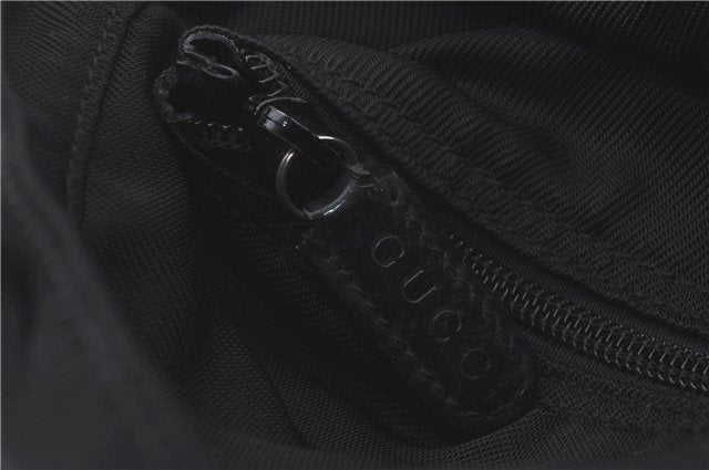 Authentic GUCCI Bamboo Hand Bag Nylon Enamel Black 5905D
