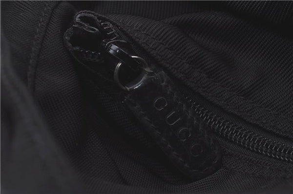 Authentic GUCCI Bamboo Hand Bag Nylon Enamel Black 5905D