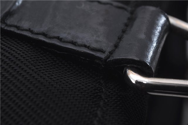 Authentic GUCCI Bamboo Hand Bag Nylon Enamel Black 5905D