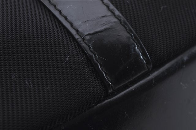 Authentic GUCCI Bamboo Hand Bag Nylon Enamel Black 5905D