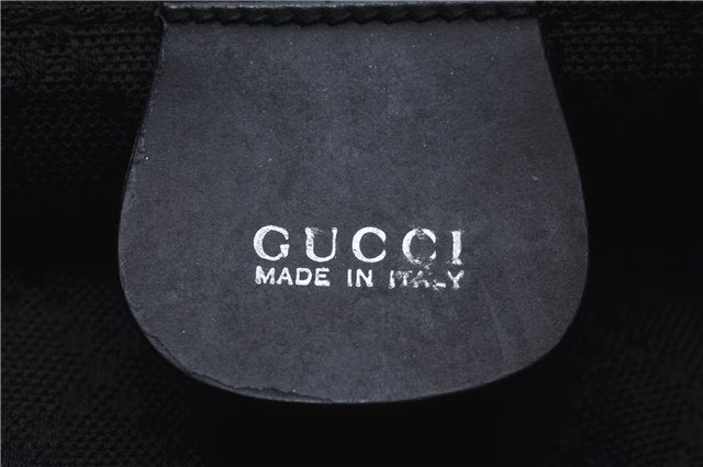 Authentic GUCCI Bamboo Hand Bag Nylon Enamel Black 5905D