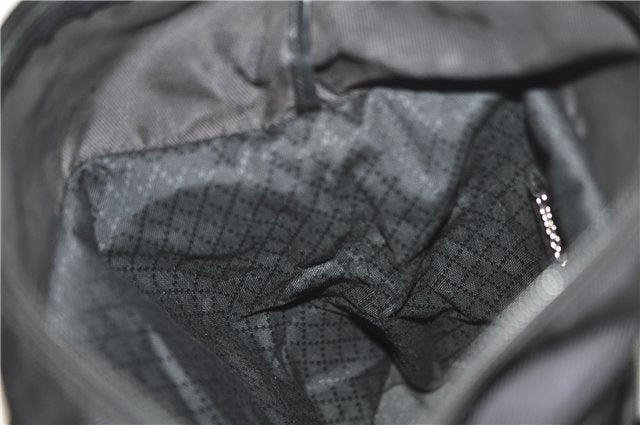 Authentic GUCCI Bamboo Hand Bag Nylon Enamel Black 5905D