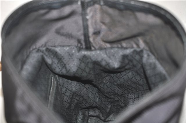 Authentic GUCCI Bamboo Hand Bag Nylon Enamel Black 5905D