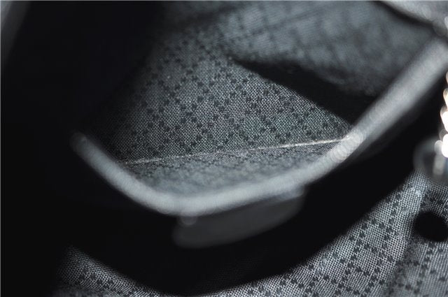 Authentic GUCCI Bamboo Hand Bag Nylon Enamel Black 5905D