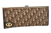Authentic Christian Dior Trotter Clutch Bag Purse Canvas Leather Brown 5906I
