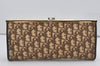 Authentic Christian Dior Trotter Clutch Bag Purse Canvas Leather Brown 5906I