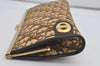 Authentic Christian Dior Trotter Clutch Bag Purse Canvas Leather Brown 5906I