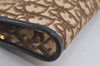 Authentic Christian Dior Trotter Clutch Bag Purse Canvas Leather Brown 5906I