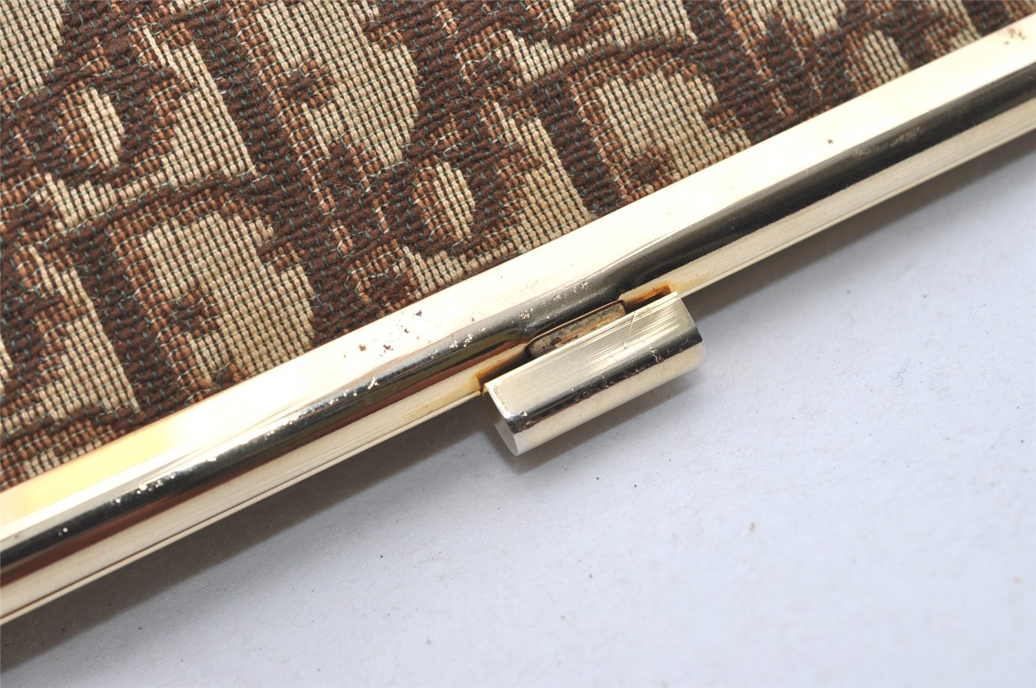 Authentic Christian Dior Trotter Clutch Bag Purse Canvas Leather Brown 5906I