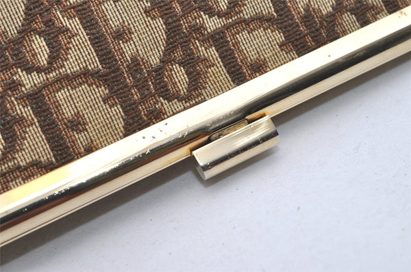 Authentic Christian Dior Trotter Clutch Bag Purse Canvas Leather Brown 5906I