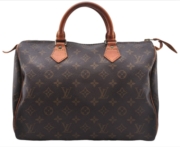 Authentic Louis Vuitton Monogram Speedy 30 Hand Boston Bag M41526 LV 5908E