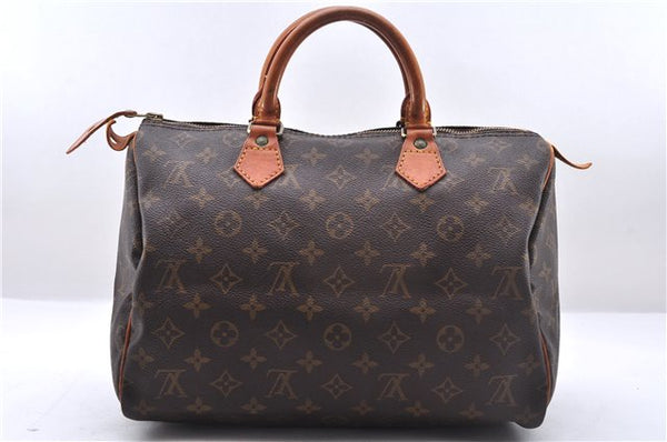 Authentic Louis Vuitton Monogram Speedy 30 Hand Boston Bag M41526 LV 5908E