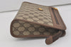Authentic GUCCI Vintage Clutch Hand Bag Purse GG PVC Leather Brown 5910I