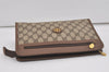 Authentic GUCCI Vintage Clutch Hand Bag Purse GG PVC Leather Brown 5910I