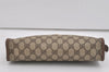 Authentic GUCCI Vintage Clutch Hand Bag Purse GG PVC Leather Brown 5910I