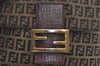 Authentic FENDI Zucchino Mamma Baguette Shoulder Bag Canvas Leather Brown 5911I
