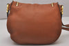 Authentic Chloe Mercie Leather Shoulder Cross Body Bag Purse Brown 5912I