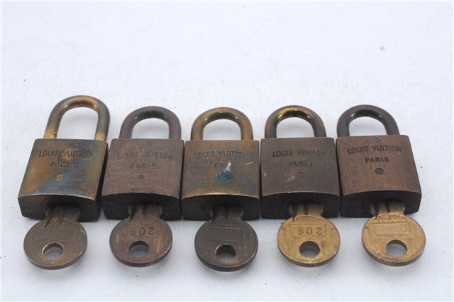 Authentic Louis Vuitton Padlock and Key 10Set Old Model LV 5913D