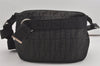 Authentic FENDI Zucca Shoulder Cross Body Bag Purse Canvas Leather Black 5916I