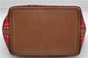 Authentic COACH Check Shoulder Hand Bag Wool Leather 8937 Red Brown 5923D