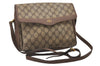 Authentic GUCCI Shoulder Cross Body Bag Purse GG PVC Leather Brown Junk 5925I