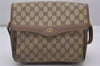Authentic GUCCI Shoulder Cross Body Bag Purse GG PVC Leather Brown Junk 5925I