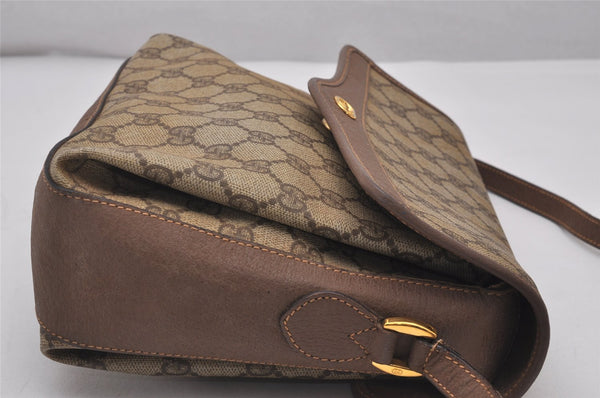 Authentic GUCCI Shoulder Cross Body Bag Purse GG PVC Leather Brown Junk 5925I