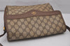 Authentic GUCCI Shoulder Cross Body Bag Purse GG PVC Leather Brown Junk 5925I