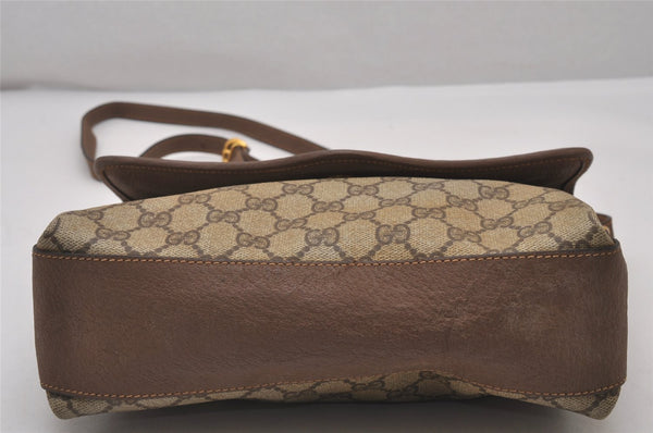 Authentic GUCCI Shoulder Cross Body Bag Purse GG PVC Leather Brown Junk 5925I