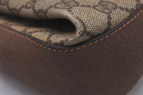 Authentic GUCCI Shoulder Cross Body Bag Purse GG PVC Leather Brown Junk 5925I