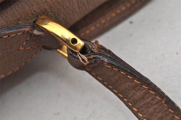 Authentic GUCCI Shoulder Cross Body Bag Purse GG PVC Leather Brown Junk 5925I