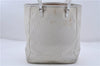 Authentic Christian Dior Trotter Tote Hand Bag Canvas Leather White 5926C