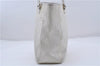 Authentic Christian Dior Trotter Tote Hand Bag Canvas Leather White 5926C