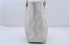Authentic Christian Dior Trotter Tote Hand Bag Canvas Leather White 5926C