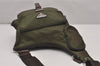 Authentic PRADA Nylon Tessuto Leather Shoulder Cross Body Bag Purse Khaki  5926I