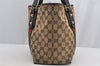 Authentic GUCCI Web Sherry Line Tote Bag GG Canvas Leather 137396 Brown 5927I