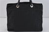 Authentic FENDI Zucca Hand Bag Purse Nylon Leather Black 5930C