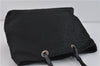 Authentic FENDI Zucca Hand Bag Purse Nylon Leather Black 5930C