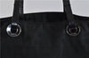 Authentic FENDI Zucca Hand Bag Purse Nylon Leather Black 5930C