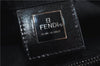 Authentic FENDI Zucca Hand Bag Purse Nylon Leather Black 5930C